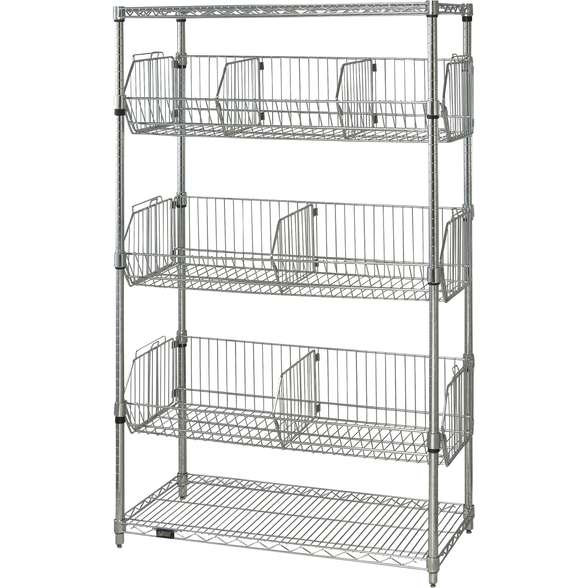 Ironton 3Tier Industrial Shelving Rack — 77in.W x 24in.D x 72in.H